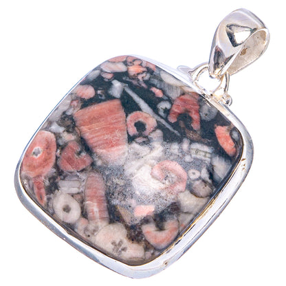 Crinoid Fossil Pendant 1 1/4" (.925 Sterling Silver)