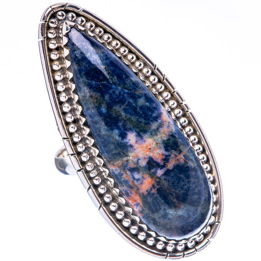 Sodalite Large Ring Size 6.75 (925 Sterling Silver) R1747