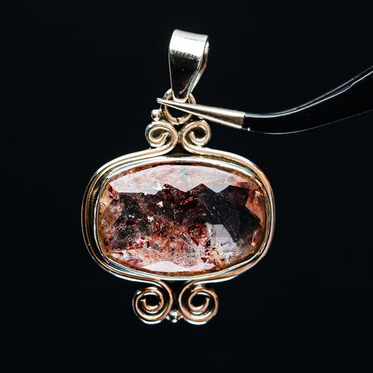 Premium Faceted Lepidocrocite Pendant 1 3/8" (.925 Sterling Silver)