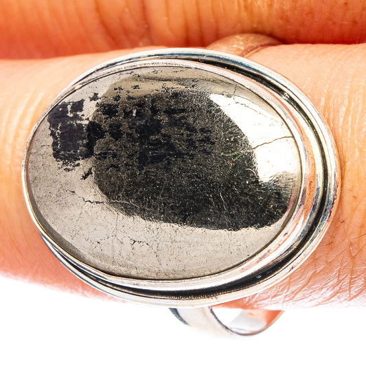 Pyrite 925 Sterling Silver Ring Size 10.5 (925 Sterling Silver) R6258