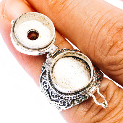 Garnet Poison Ring Size 7 (.925 Sterling Silver)