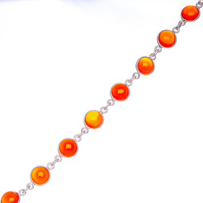 Value Carnelian Bracelets 7 1/8 To 8 1/4" (925 Sterling Silver) B90366