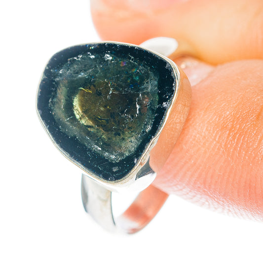 Watermelon Tourmaline Ring Size 6.75 (German Silver)