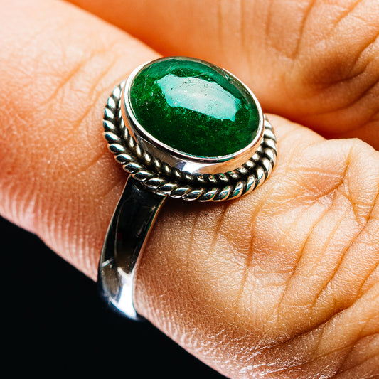 Premium Zambian Emerald Ring Size 6 (.925 Sterling Silver)