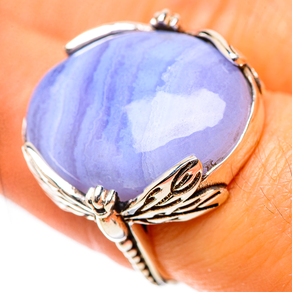Blue Lace Agate 925 Sterling Silver Ring Size 7 (925 Sterling Silver) RING139349