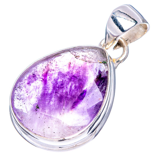 Amethyst pendant with oval bail and purple bi-color cabochon set in .925 sterling silver
