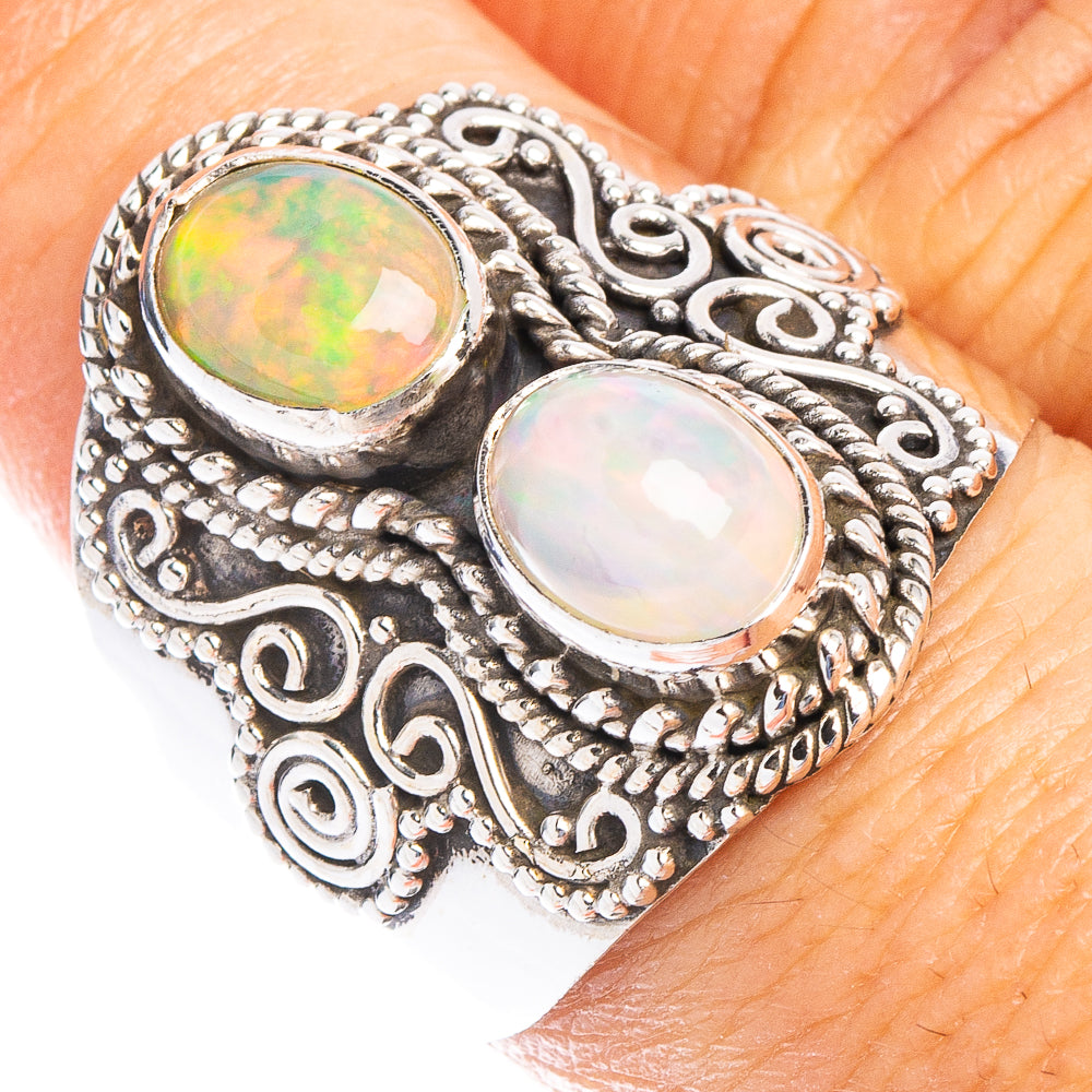 Rare Ethiopian Opal Ring Size 8.5 (925 Sterling Silver) R6731