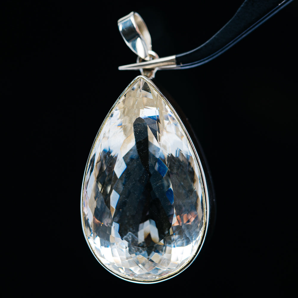 118.1ct Huge Faceted White Quartz Pendant 2" (.925 Sterling Silver)