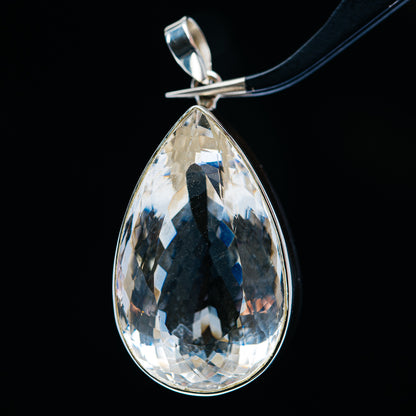 118.1ct Huge Faceted White Quartz Pendant 2" (.925 Sterling Silver)