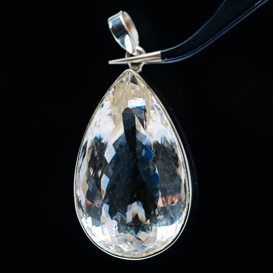118.1ct Huge Faceted White Quartz Pendant 2" (.925 Sterling Silver)