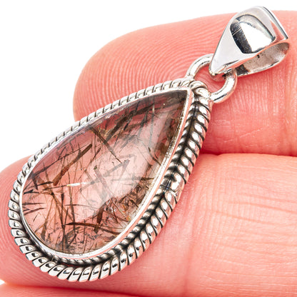 Rutilated Quartz Pendant 1 3/8" (925 Sterling Silver) P41965
