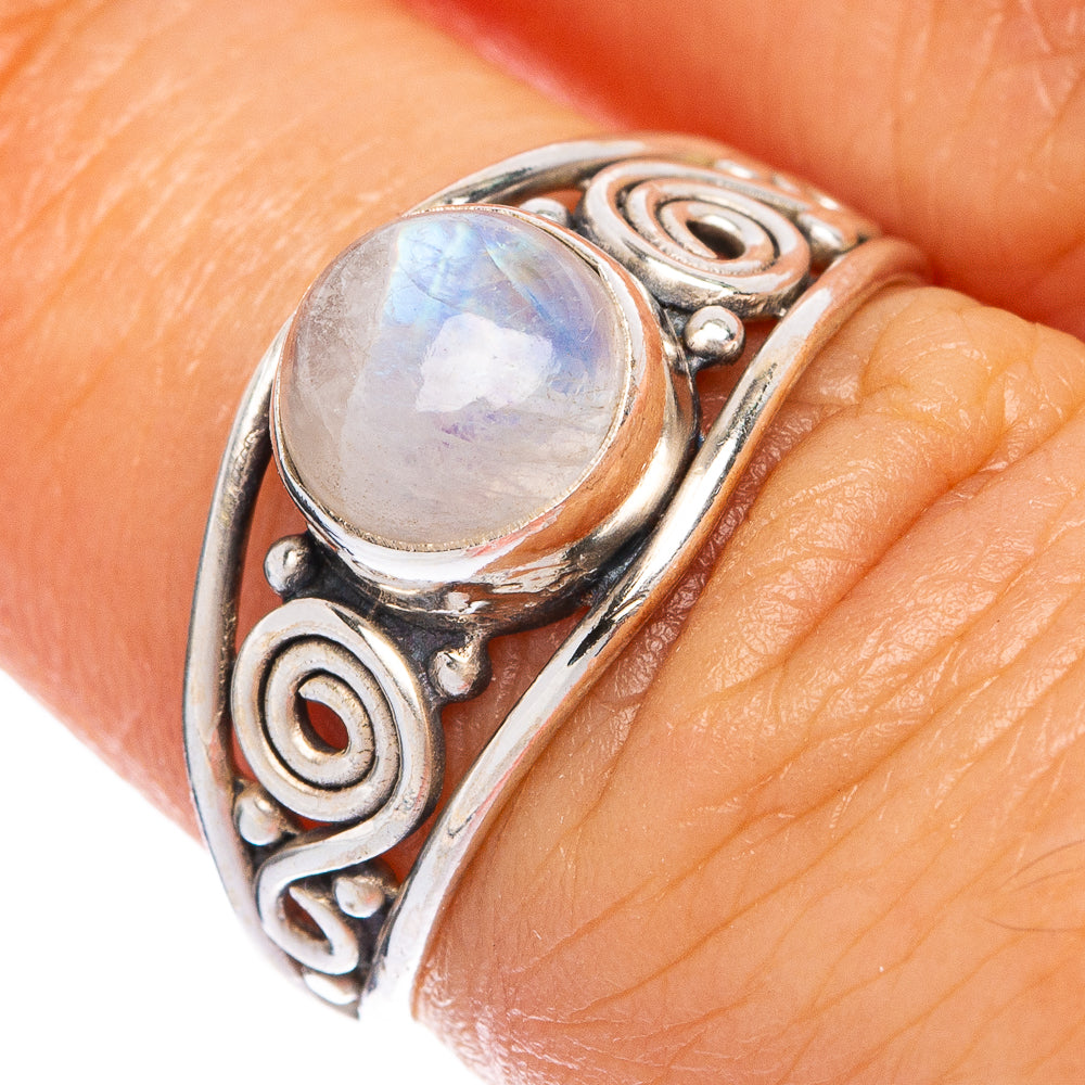 Rainbow Moonstone Dainty Ring Size 6.25 (925 Sterling Silver) R145410