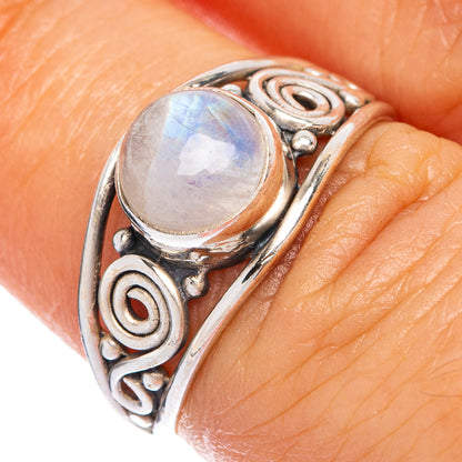 Rainbow Moonstone Dainty Ring Size 6.25 (925 Sterling Silver) R145410