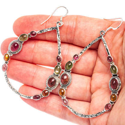 Signature Multi Color Tourmaline Earrings 2 3/4" (.925 Sterling Silver)
