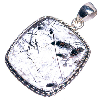Tourmalinated Quartz 925 Sterling Silver Pendant 1 5/8"