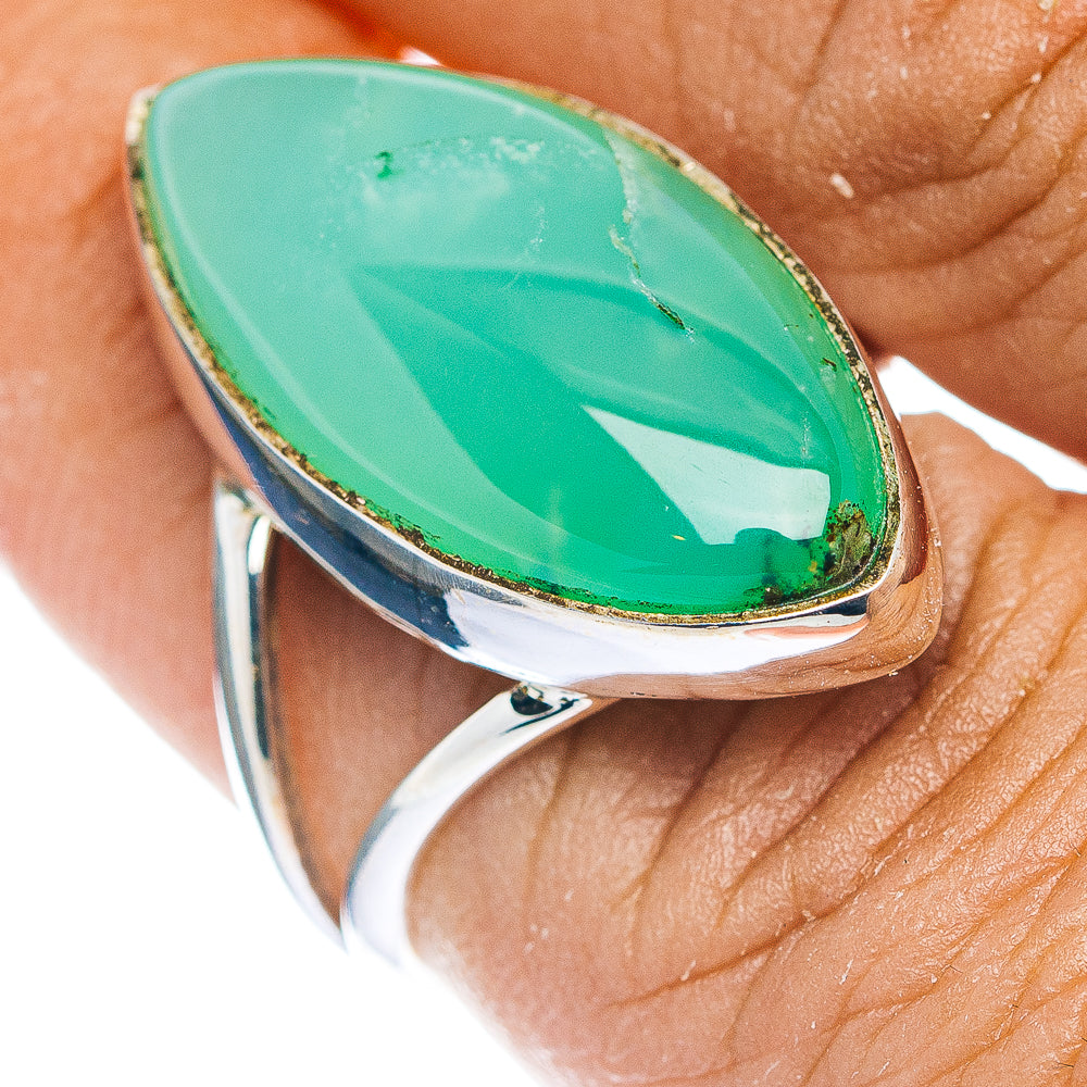 Premium Chrysoprase Ring Size 7.5 (.925 Sterling Silver)