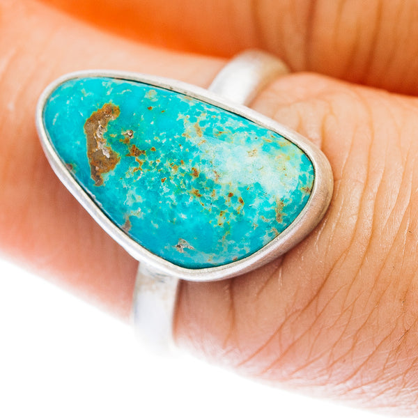 Number 8 Mine Turquoise Ring Size 7 (.925 Sterling Silver)