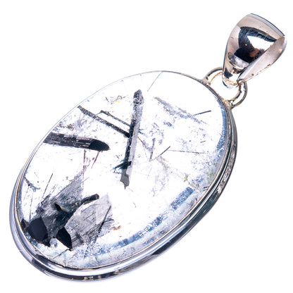 Tourmalinated Quartz 925 Sterling Silver Pendant 1 3/4"