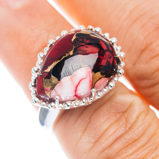Exclusive Red Dahlia Mohave Turquoise Ring Size 6 (.925 Sterling Silver)