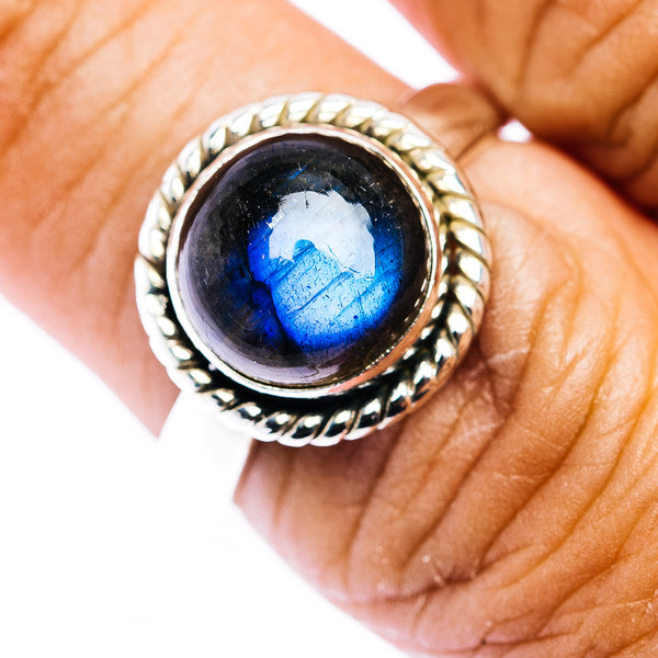 Labradorite Ring Size 7.5 (.925 Sterling Silver)