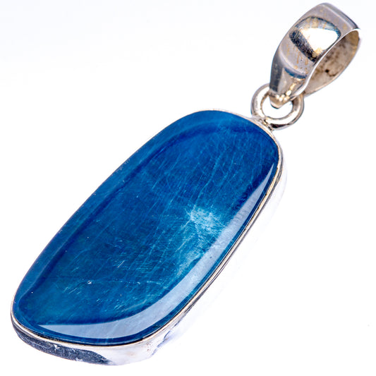 Blue opal teardrop pendant in sterling silver bezel with hanging bail