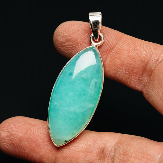 Premium Gemmy Chrysoprase Pendant 2 1/8" (.925 Sterling Silver)