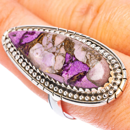 Purple Copper Composite Turquoise Large Ring Size 8.75 (925 Sterling Silver) R1763