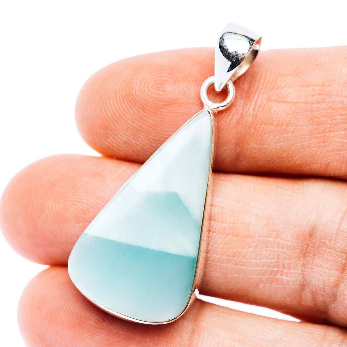 Premium Hemimorphite Pendant 1 5/8" (.925 Sterling Silver)