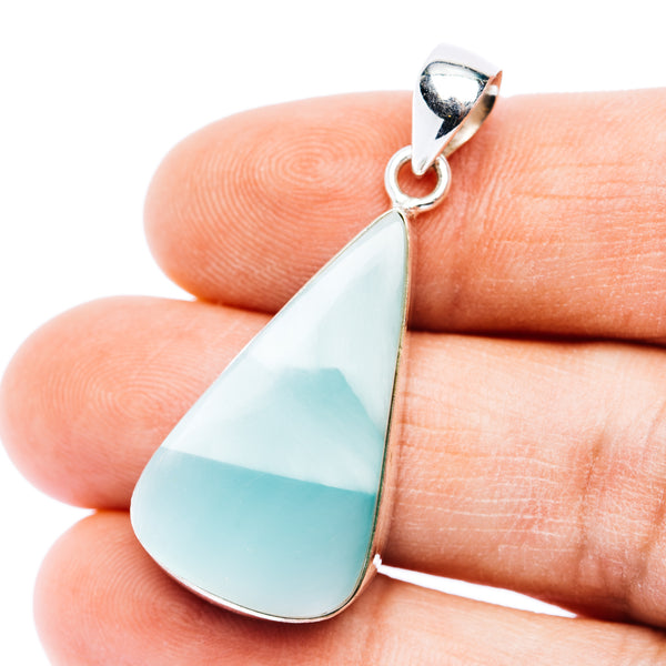 Premium Hemimorphite Pendant 1 5/8" (.925 Sterling Silver)