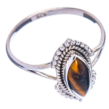 Tiger Eye Dainty Ring Size 7.75 (925 Sterling Silver) R147132