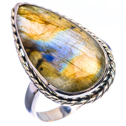 Large Labradorite Ring Size 10.25 (925 Sterling Silver) R143050