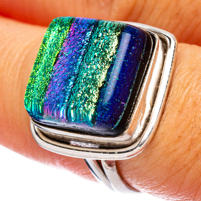 Dichroic Glass Ring Size 7 (925 Sterling Silver) R146506