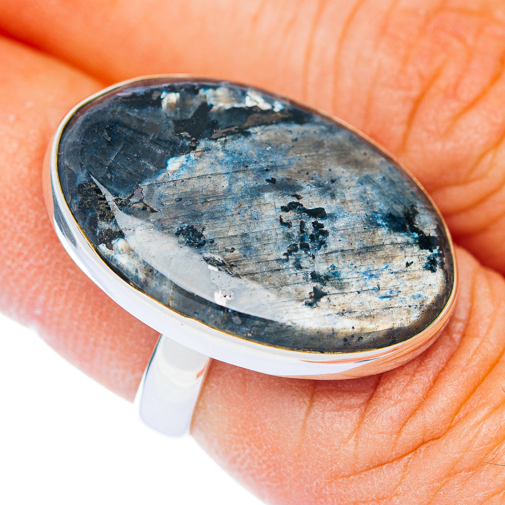 Premium Larvikite Ring Size 6 Adjustable (.925 Sterling Silver)
