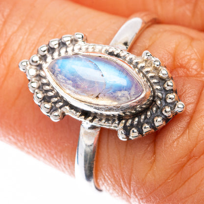 Rainbow Moonstone Dainty Ring Size 5.75 (925 Sterling Silver) R145042