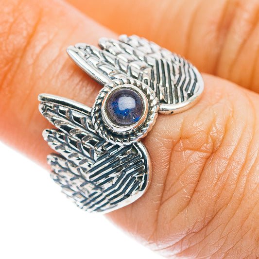 Southwestern Style Labradorite Feather Ring Size 6.5 (.925 Sterling Silver)