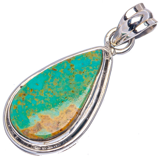 Turquoise teardrop pendant in .925 sterling silver with bail