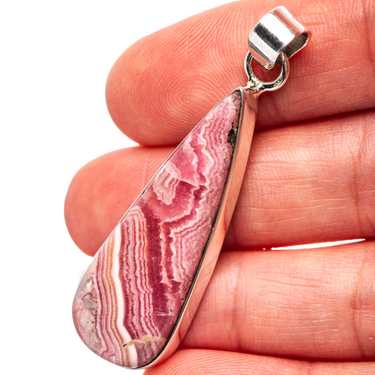 Premium Rhodochrosite Pendant 2 1/8" (.925 Sterling Silver)