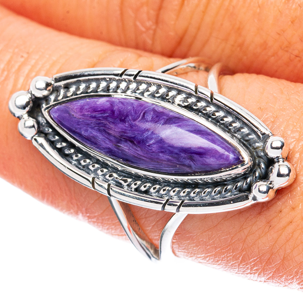 Premium Charoite 925 Sterling Silver Ring Size 8 Ana Co R3579