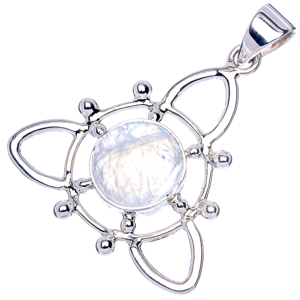 Premium Rainbow Moonstone Pendant 1 3/8" (925 Sterling Silver) P41865