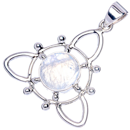 Premium Rainbow Moonstone Pendant 1 3/8" (925 Sterling Silver) P41865