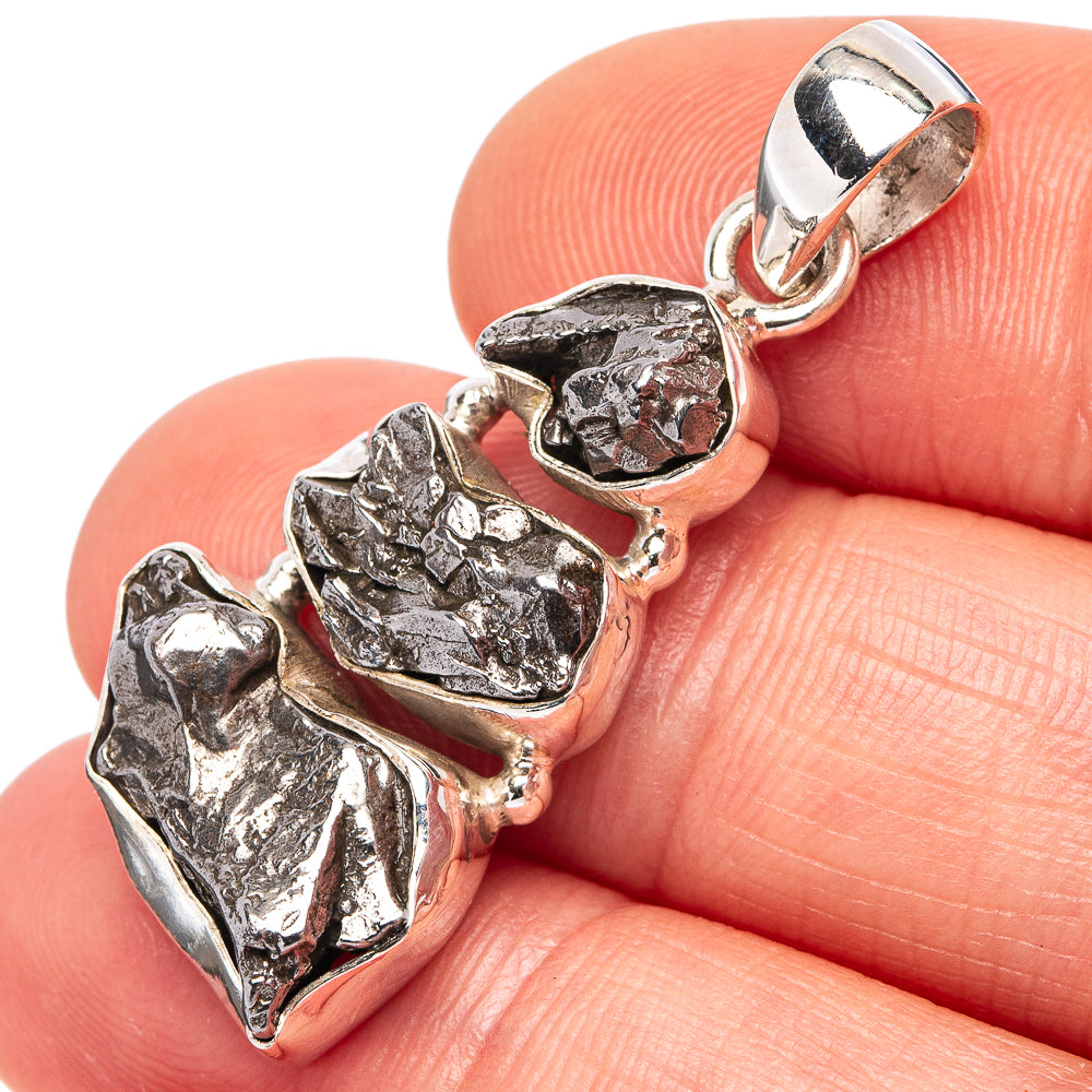 Rare Campo del Cielo Meteorite Pendant 1 1/2" (.925 Sterling Silver)
