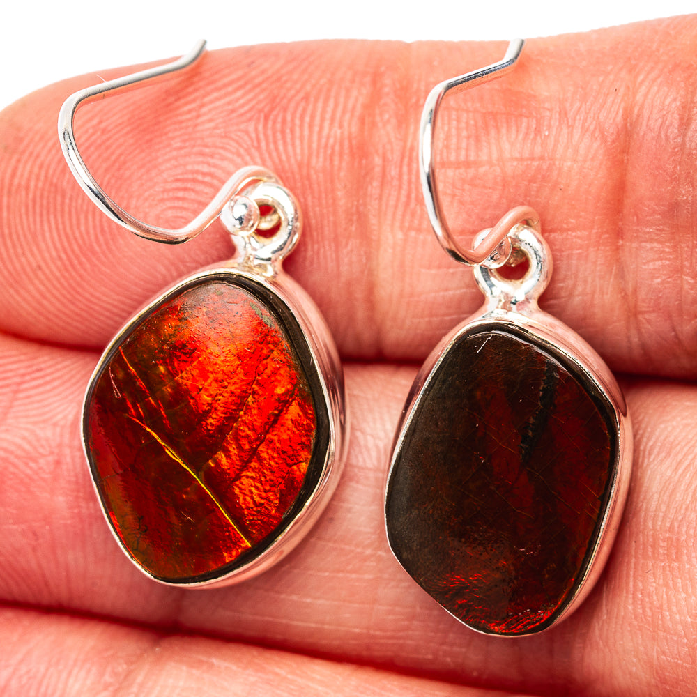 Premium Ammolite Earrings 1 1/4" (.925 Sterling Silver)