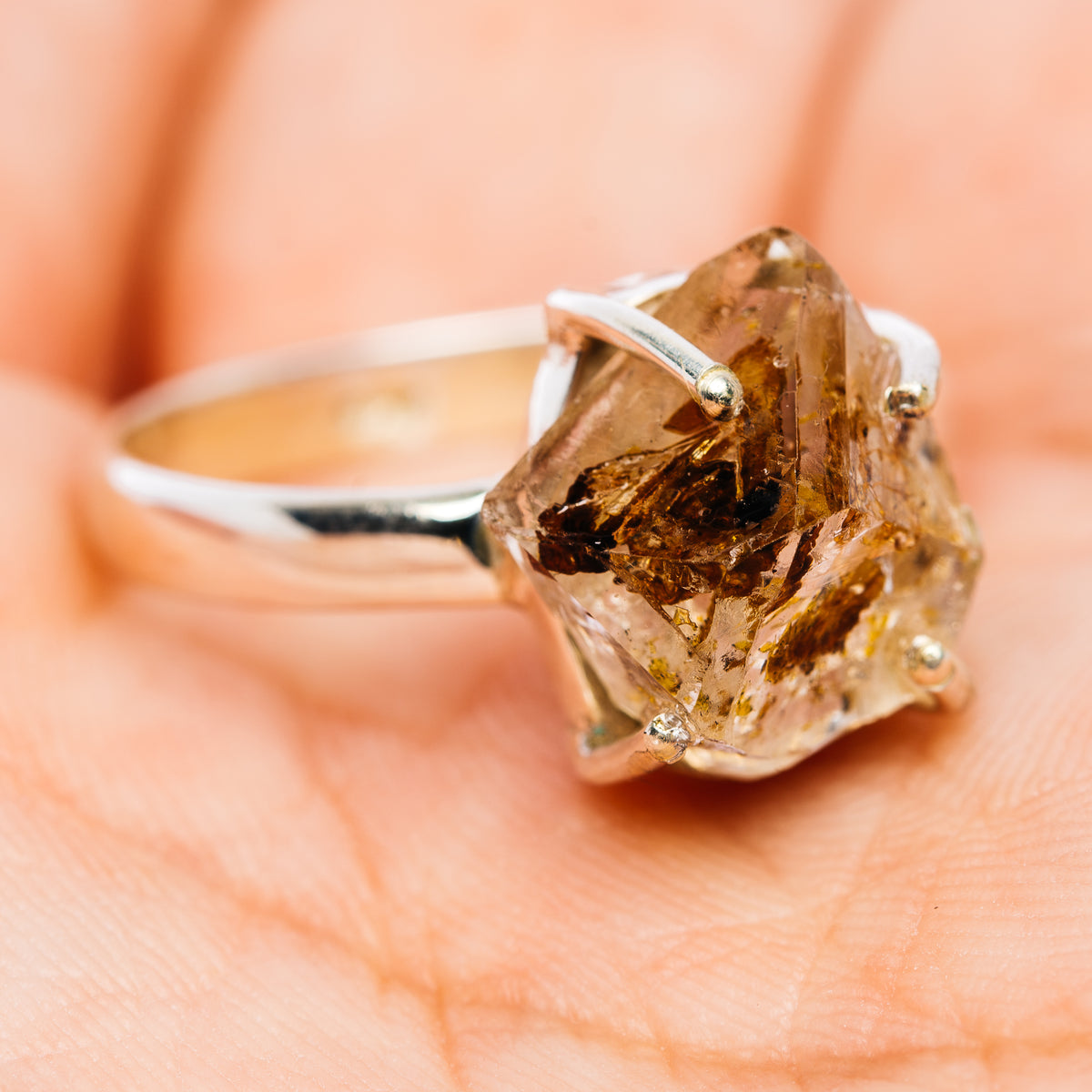 Petroleum Quartz Ring Size 9.75 (.925 Sterling Silver)