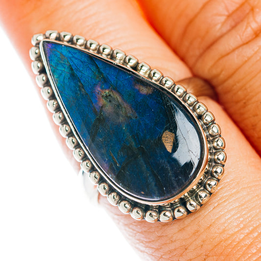 Spectrolite Ring Size 8.75 (German Silver)