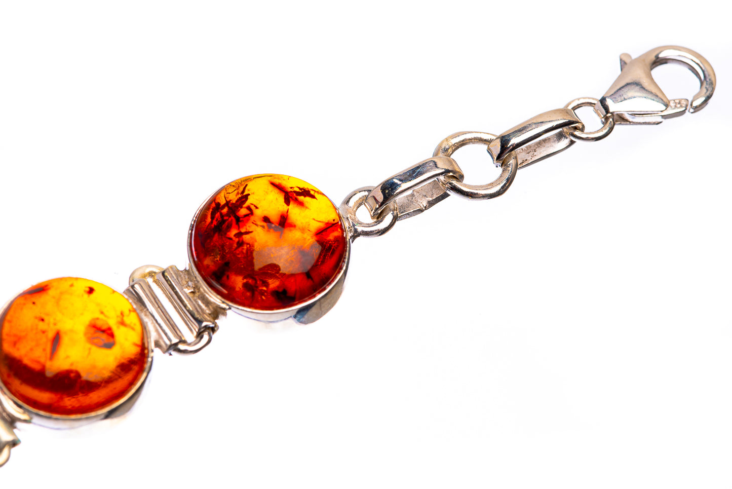 Baltic Amber 925 Sterling Silver Bracelet 7 1/4" to 8 1/4" B90247