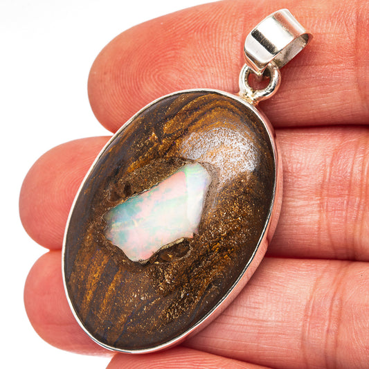 Boulder Opal Pendant 1 3/4" (.925 Sterling Silver)