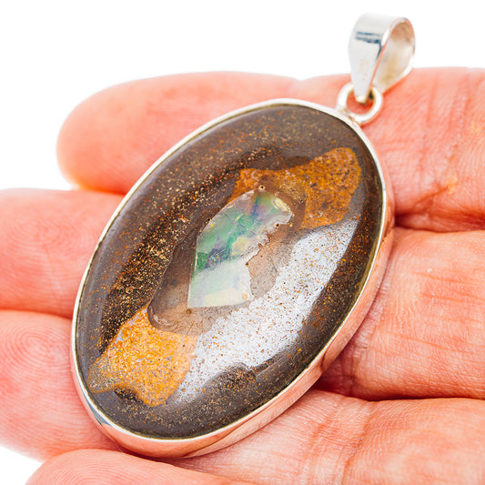 Premium Boulder Opal Pendant 2" (.925 Sterling Silver)
