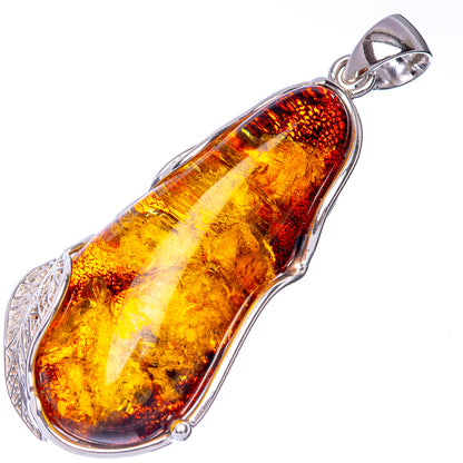 Ana Silver Co Baltic Amber Pendant 2 1/2" (925 Sterlnig Silver)