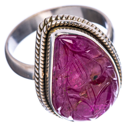 Premium Carved Burmese Ruby Ring Size 10 (.925 Sterling Silver)