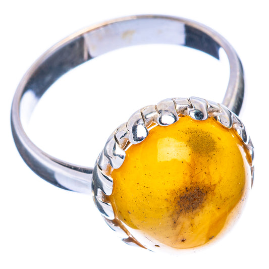 Amber Ring Size 6.75 (925 Sterling Silver) R2959